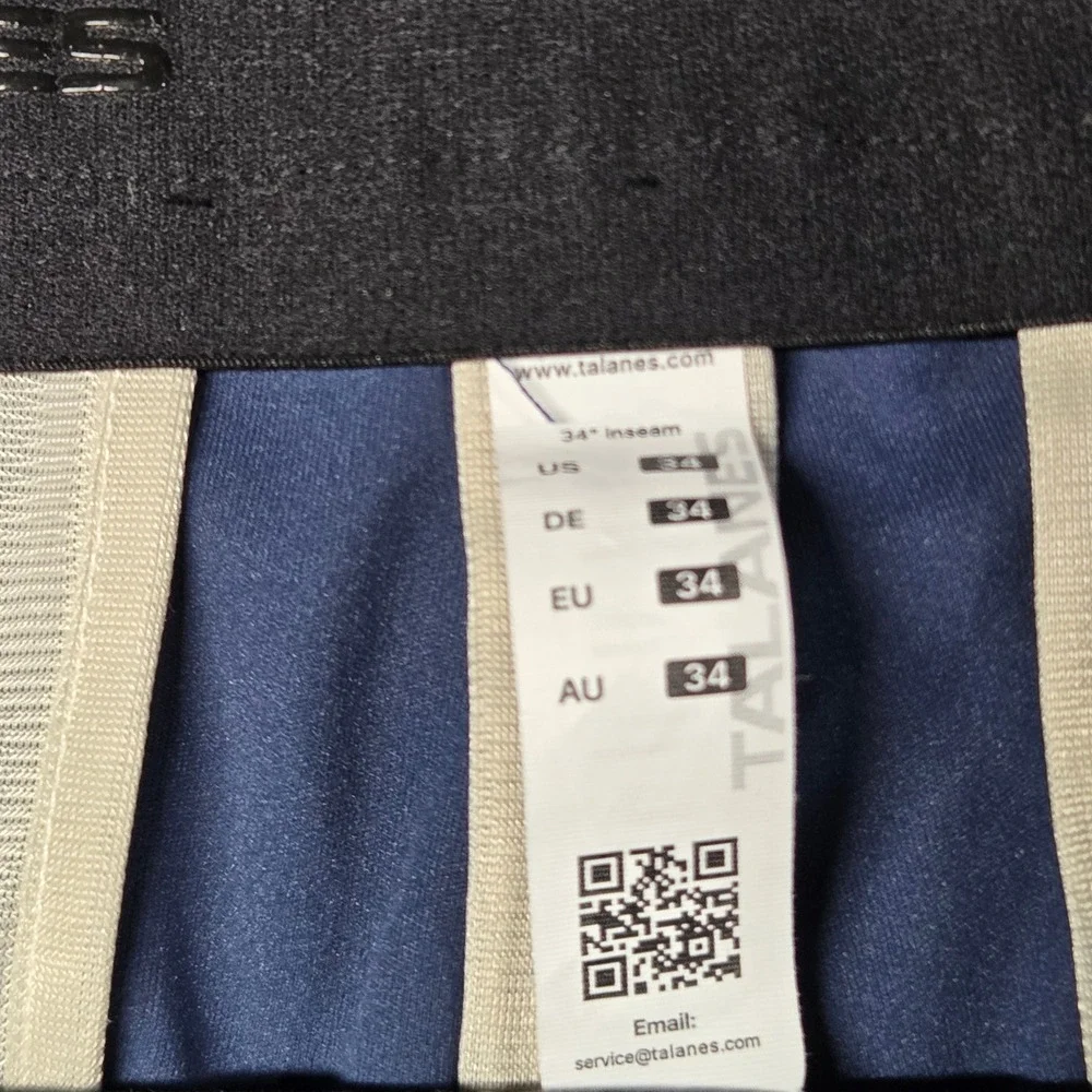 Talanes Mens Performance Golf Pants Navy Blue Flat Front Stretch Trousers 34x32